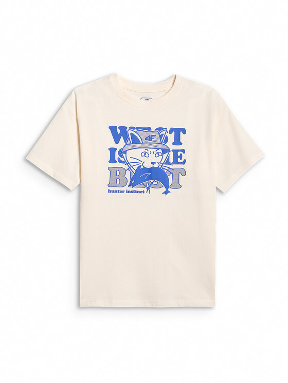 4F 4F T-Shirt HIKING TRIP Biały Loose Fit