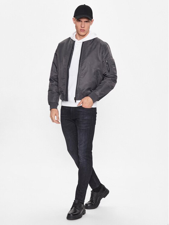 Calvin Klein Calvin Klein Kurtka bomber Hero K10K109907 Szary Regular Fit