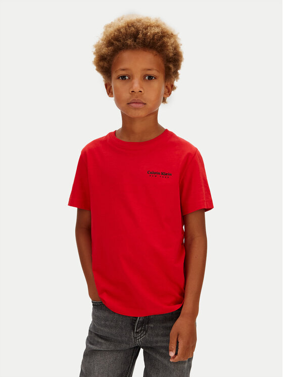 Calvin Klein Jeans Tricou Minimal Logo IB0IB02608 Roșu Regular Fit