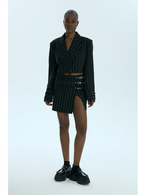 Laretaggio Laretaggio Spódnica mini Abra hot mini skirt in stripes Czarny Basic Fit