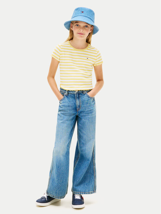 Tommy Hilfiger Tommy Hilfiger Majica KG0KG08590 Svetlo rumena Slim Fit