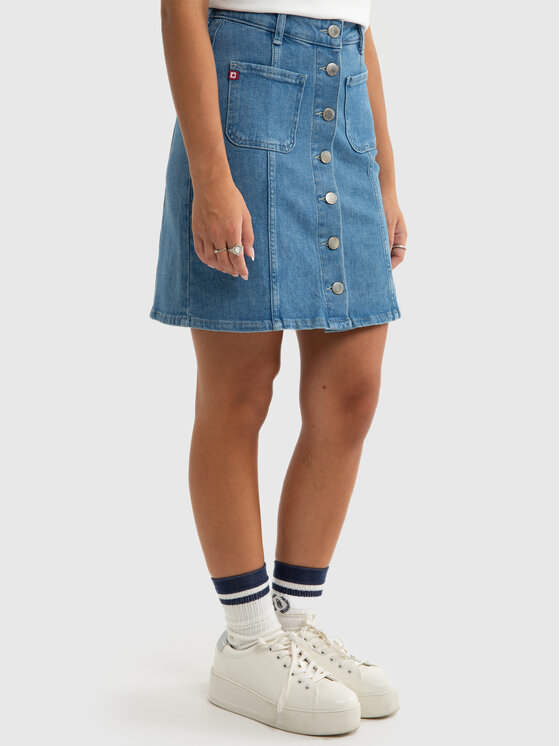 BIG STAR BIG STAR Spódnica jeansowa OLIVE Niebieski Wide Fit