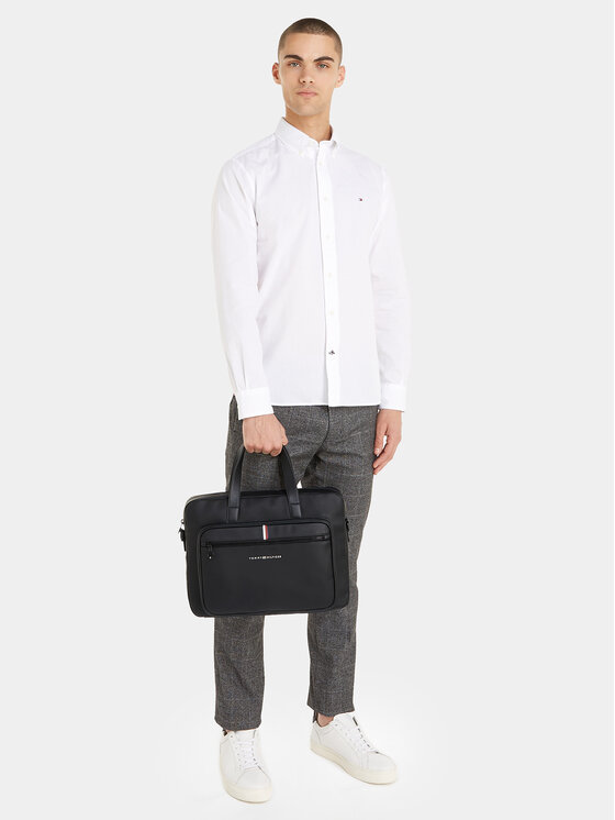 Tommy Hilfiger Tommy Hilfiger Geantă pentru laptop Th Essential Pique Computer Bag AM0AM11542 Negru