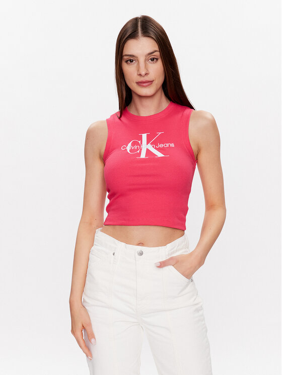 Calvin Klein Jeans Top J20J221521 Ružičasta Slim Fit