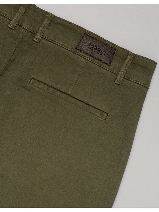 Borgio Borgio Spodnie materiałowe menfi Zielony Slim Fit