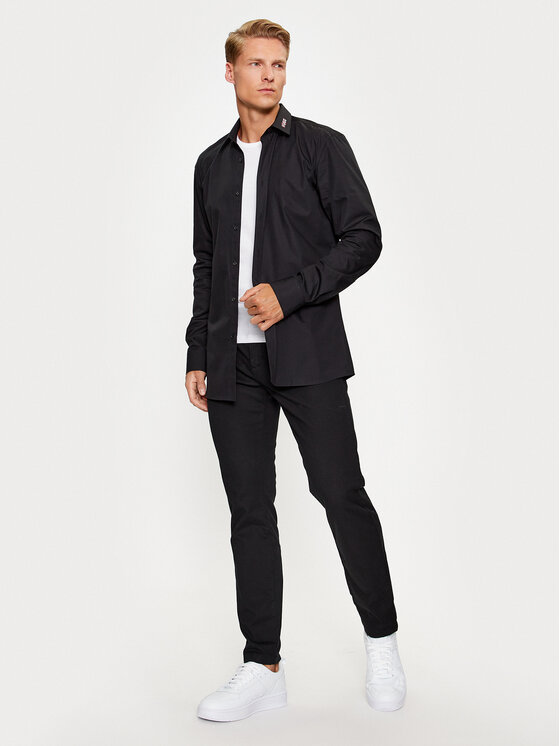 HUGO Hugo Сорочка Elisha02 50495087 Чорний Extra Slim Fit
