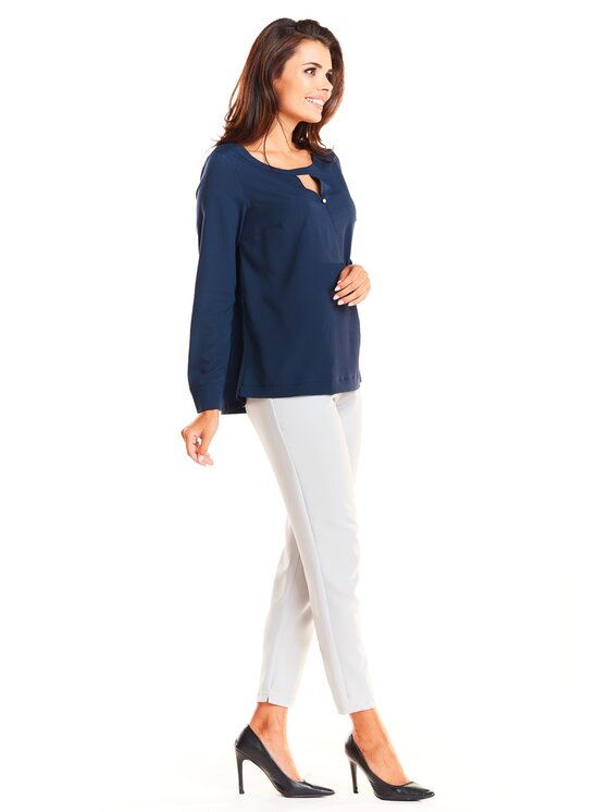 Awama Awama Koszula A251 Granatowy Basic Fit