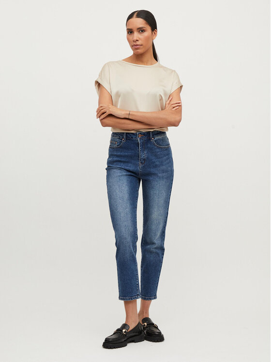 Vila Vila T-shirt Ellette 14059563 Bež Regular Fit