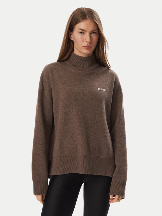 Guess Guess Sweter V6BR12 Z1673 Brązowy Regular Fit