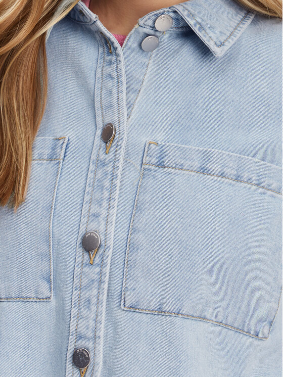 JDY JDY Jeansová bunda Marly 15338847 Světle modrá Oversize