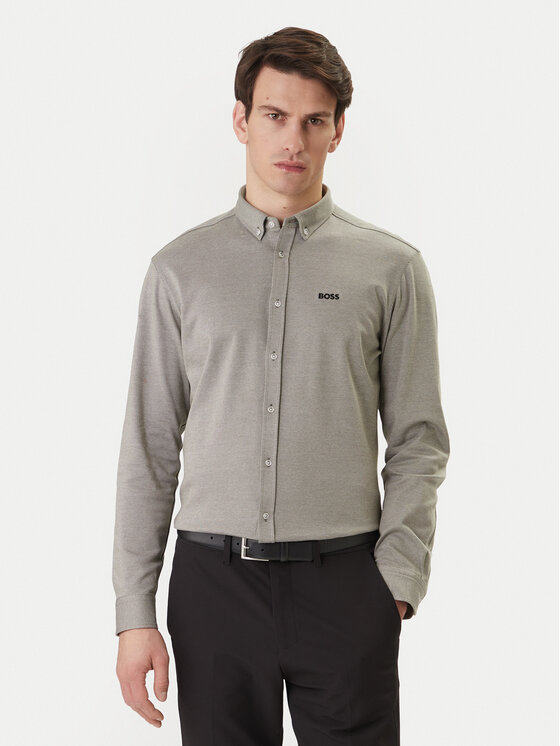 BOSS BOSS Cămașă ST Motion 50555946 Kaki Regular Fit