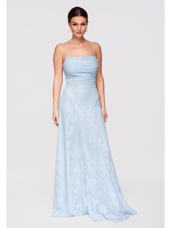 Ombre Ombre Sukienka wieczorowa LA-OM-DLR307 Niebieski Slim Fit