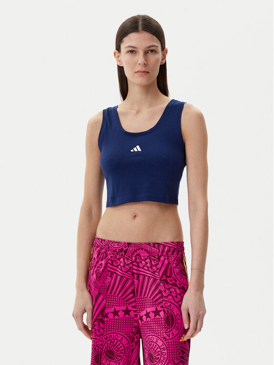 adidas Top Essentials Small Logo JC5939 Tmavomodrá Slim Fit