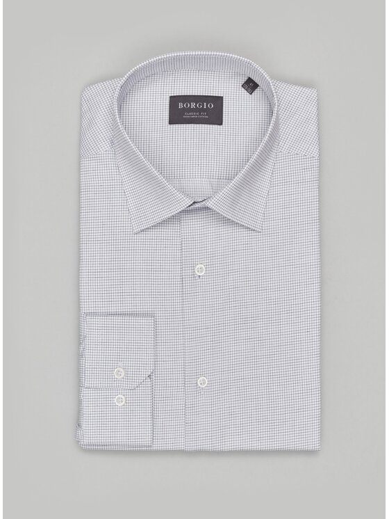 Borgio Borgio Koszula matera_00702 Szary Classic Fit
