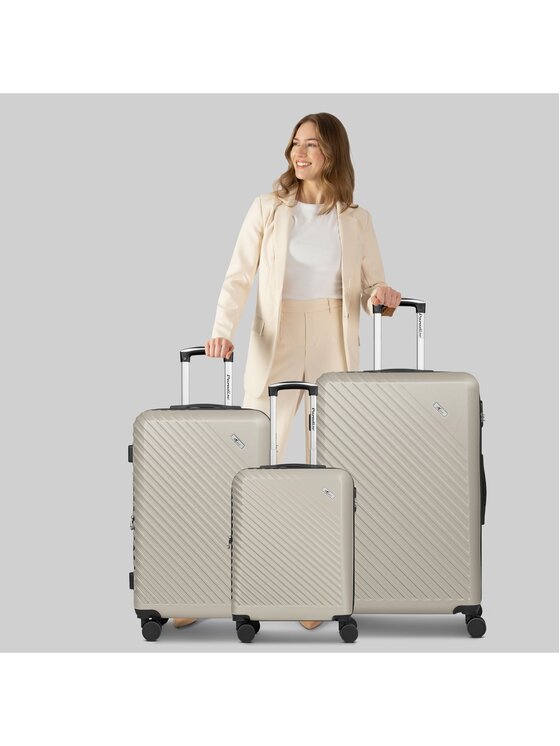 CHECK.IN CHECK.IN Komplet walizek 322826 Beżowy