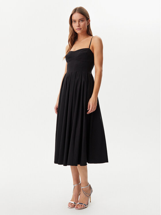 Guess Guess Kokteilinė suknelė W5GK61 WGMR2 Juoda Regular Fit