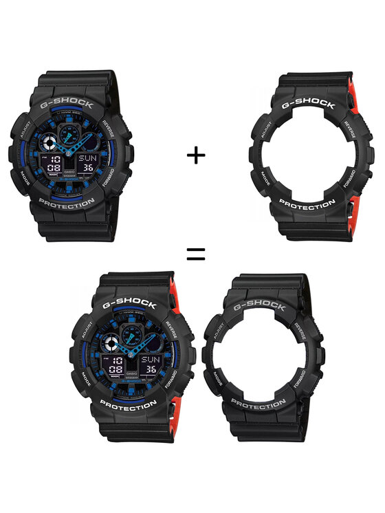 Casio Casio Zegarek SET GA-100-1A2ER + BEZEL 10508136 + PASEK 10577142 Czarny