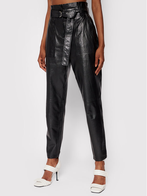 Pantaloni di pelle Kani AP008 Nero Regular Fit