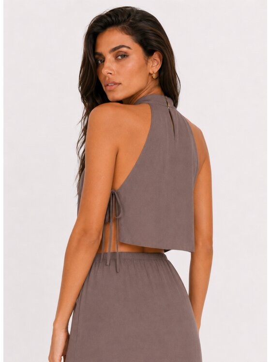 Agatha Studio Agatha Studio Komplet top i spódnica A26LS-KA-K48 Brązowy Classic Fit