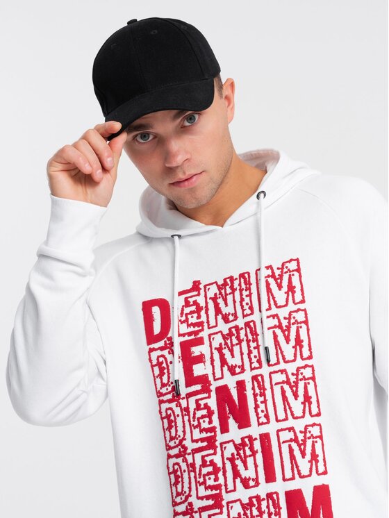 Ombre Ombre Mikina OM-SSPS-0158 Bílá Regular Fit