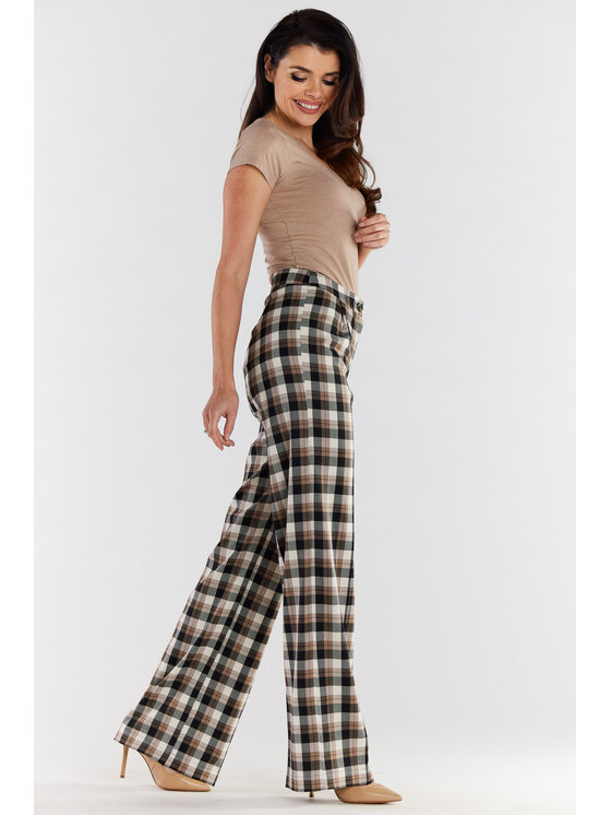 Awama Awama Spodnie damskie A493 Brązowy Basic Fit