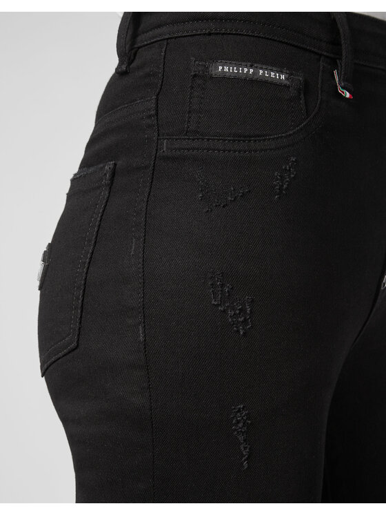 PHILIPP PLEIN PHILIPP PLEIN Jegginsy 30151 Czarny Jegging Fit
