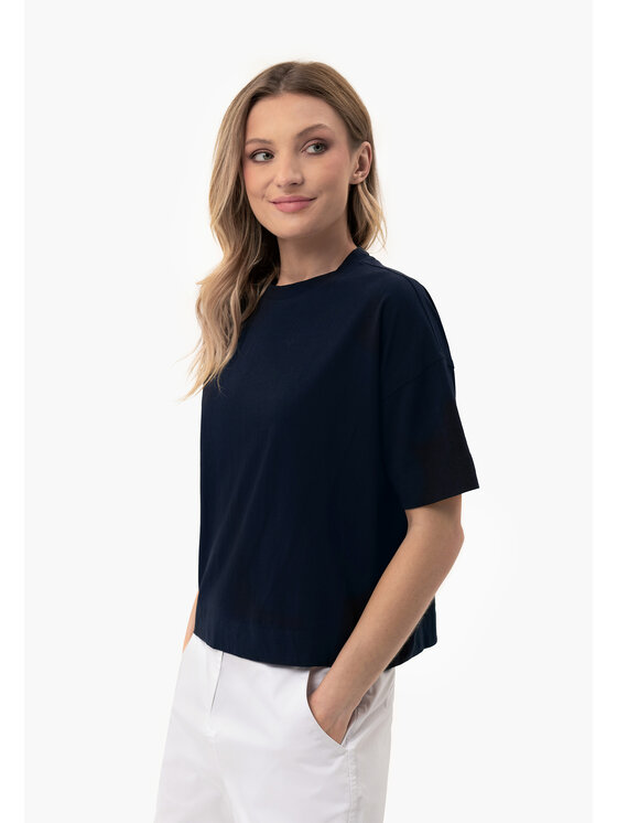 Volcano Volcano T-Shirt T-FLAME Granatowy Regular Fit