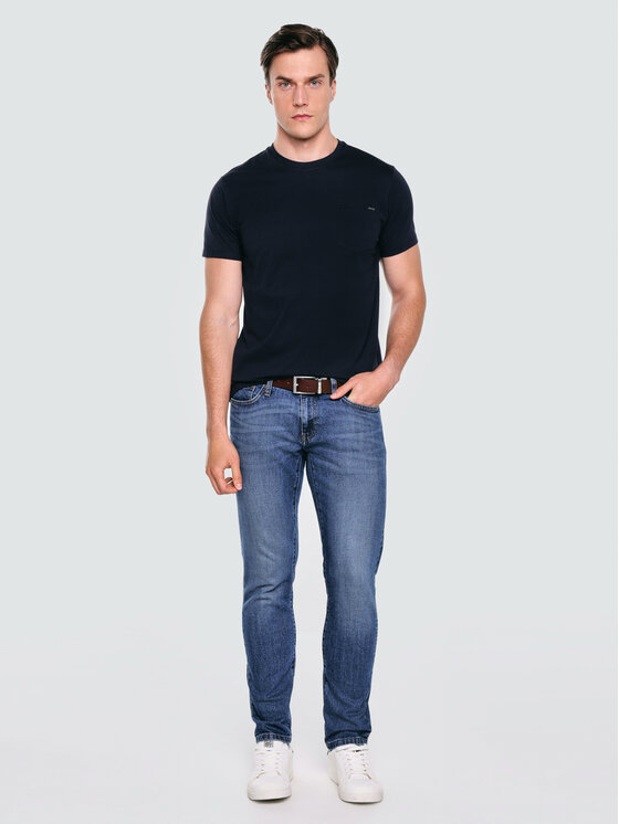 BIG STAR BIG STAR T-Shirt CARBON Granatowy Basic Fit