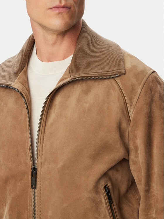 HUGO HUGO Odinė striukė 50567441 Smėlio Regular Fit