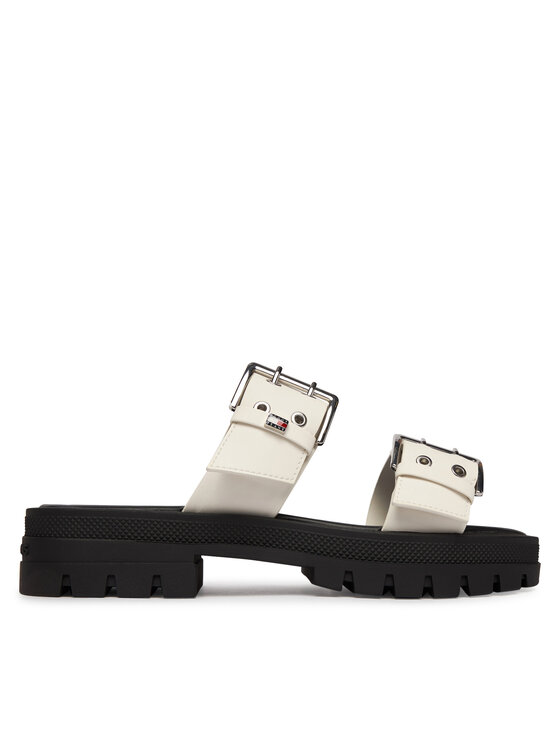Tommy Jeans Tommy Jeans Klapki Tjw Buckle Straps Sandal EN02966 Écru