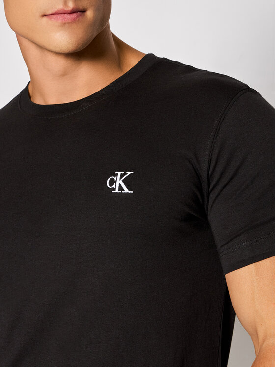 Calvin Klein Jeans Calvin Klein Jeans Majica Tee Shirt Essential J30J314544 Črna Slim Fit