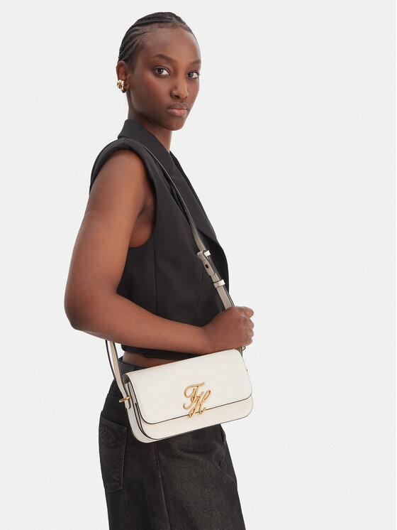 Tommy Hilfiger Tommy Hilfiger Rankinė Th Script Flap Crossover AW0AW18399 Balta