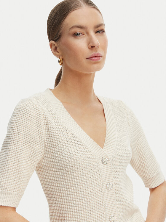 Morgan Morgan Kardigan 261-MYRTILE Beżowy Slim Fit
