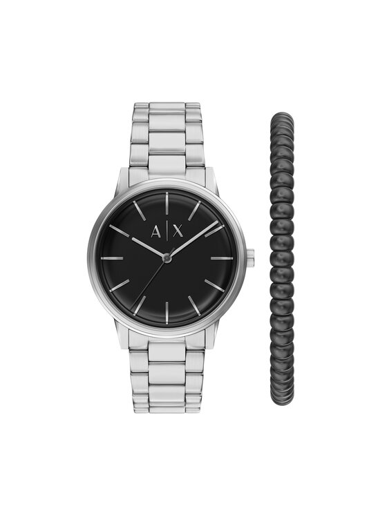 Armani Exchange Armani Exchange Uhr und Armband Set Cayde Gift Set AX7182SET Silberfarben