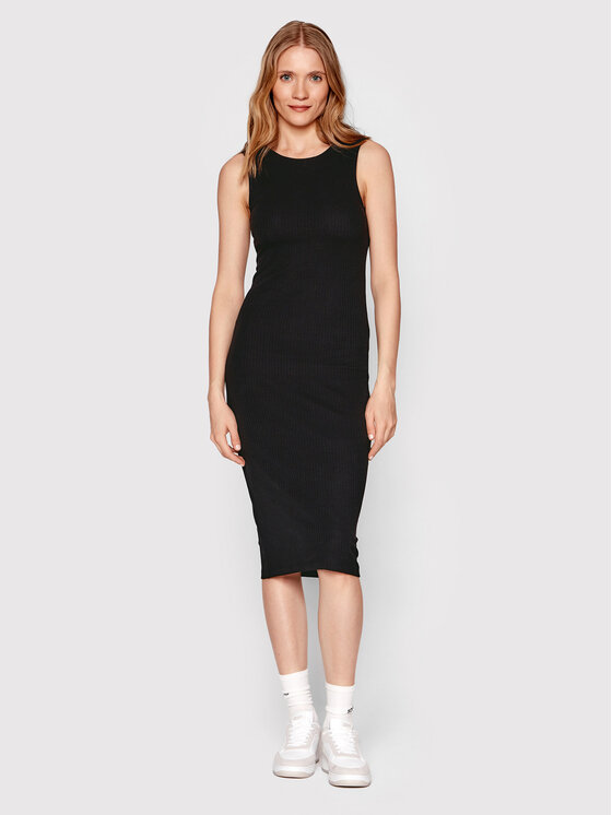 Americanos Rochie tricotată Barbuda Negru Skinny Fit