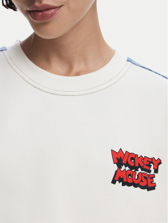 Desigual Desigual Majica dugih rukava Mickey Mouse 25SWSK39 Écru Regular Fit