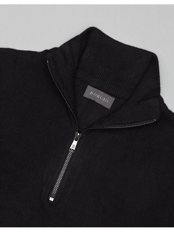 Borgio Borgio Sweter gabicce Czarny Slim Fit