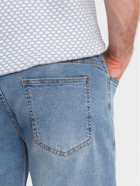 Ombre Ombre Szorty jeansowe OM-SRDS-0171 Niebieski Regular Fit