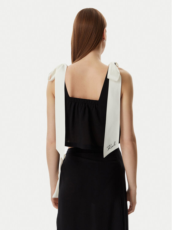 KARL LAGERFELD KARL LAGERFELD Топ B2W46036 Чорний Regular Fit
