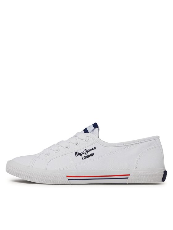 Pepe Jeans Pepe Jeans Teniși Aberlady Ecobass PLS31193 Alb