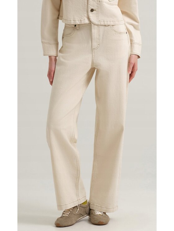 Lee Lee Spodnie materiałowe Workwear Carpenter Pant Biały Loose Fit