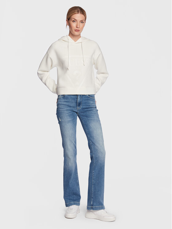 Guess Guess Μπλούζα New Alisa V2YQ08 K7UW2 Λευκό Relaxed Fit