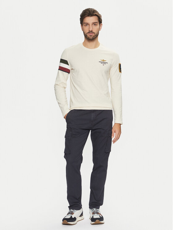 Aeronautica Militare Aeronautica Militare Longsleeve 242TS2319J558 Écru Regular Fit