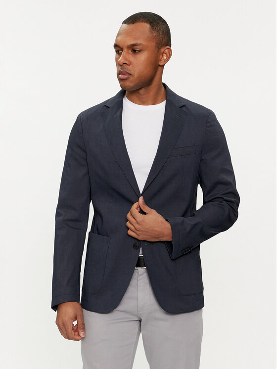 Boss Sako P-Hanry-WG-241 50514612 Tmavomodrá Slim Fit