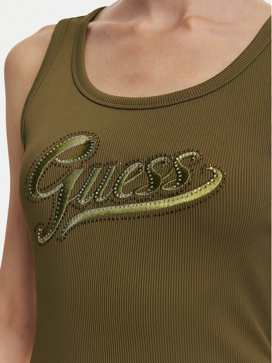 Guess Guess Top W6YP30 K4380 Khaki Slim Fit
