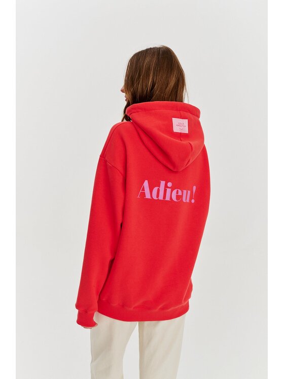 NAOKO NAOKO Mikina Adieu Amour Červená Regular Fit