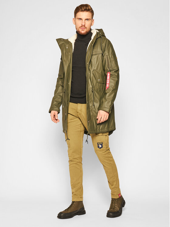 Alpha Industries Alpha Industries Medžiaginės kelnės Petrol Patch 178207 Žalia Slim Fit
