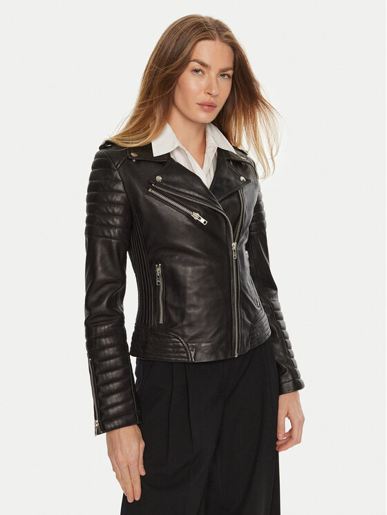 Serge Pariente Serge Pariente Lederjacke Hipster Girl Schwarz Regular Fit