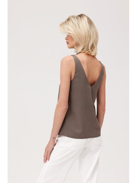 TOTU TOTU Top IVY Brązowy Regular Fit