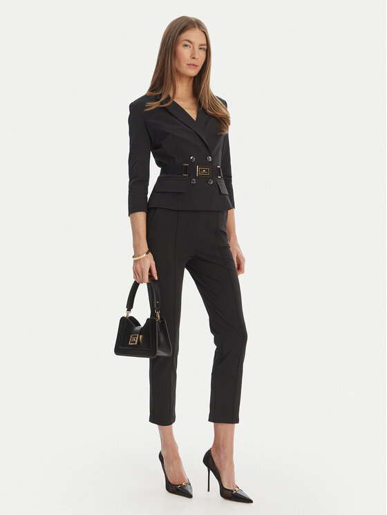 Elisabetta Franchi Elisabetta Franchi Marynarka GI-224-61E2-V590 Czarny Regular Fit